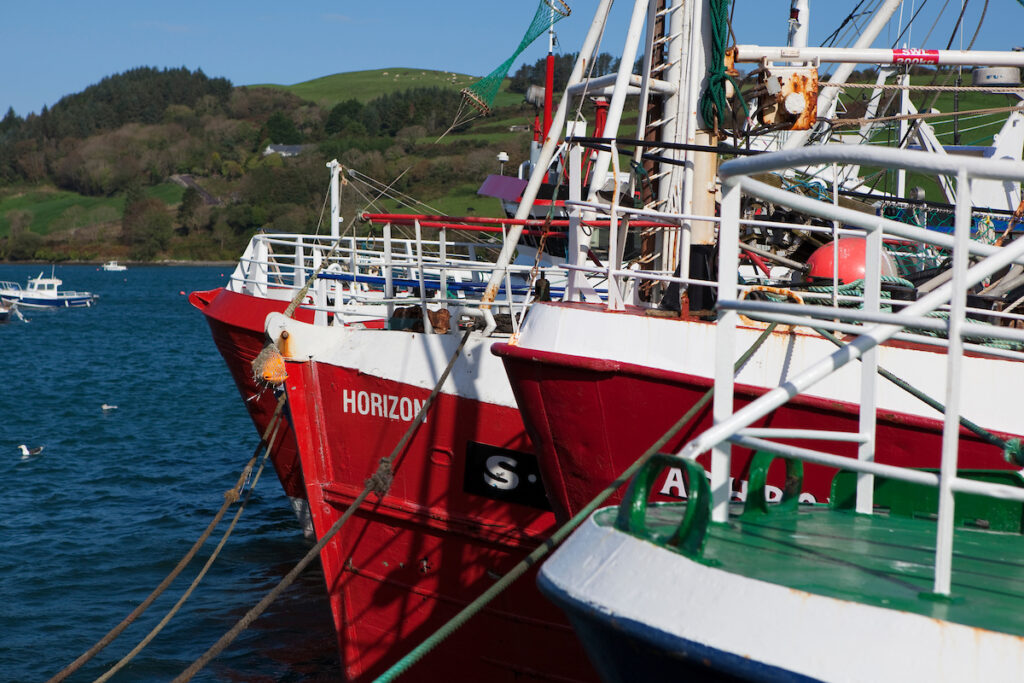 Fishing boats in the village Union Hall, West Cork, Ireland. Union Hall is synonymous with fresh fish. Photo: davewalshphoto.com