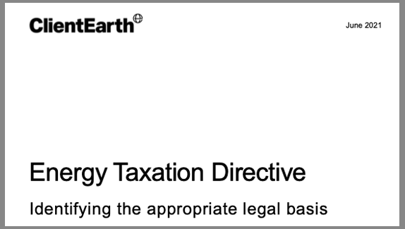 Energy Taxation Directive: Identifying the appropriate legal basis
